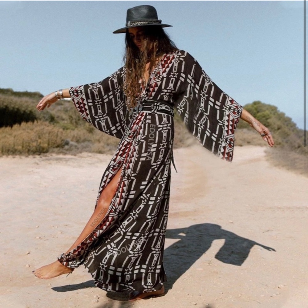 Aztec Print Kimono - Os - image 1